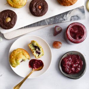 Kit Gostosura: Geléia Antiox + 4 Muffin Mirtilo + 4 Brownies